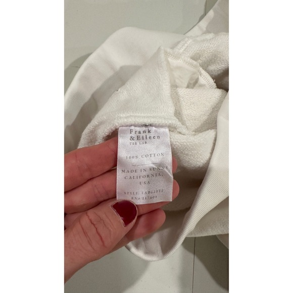 Frank Eileen White Sweatpants Joggers Lounge Pants Relaxed Fit Size M - Picture 8 of 9